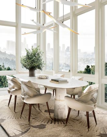  A Feast for the Senses: Luxury Modern Dining Room in Light Tones  Inspirations Caffe Latte Home