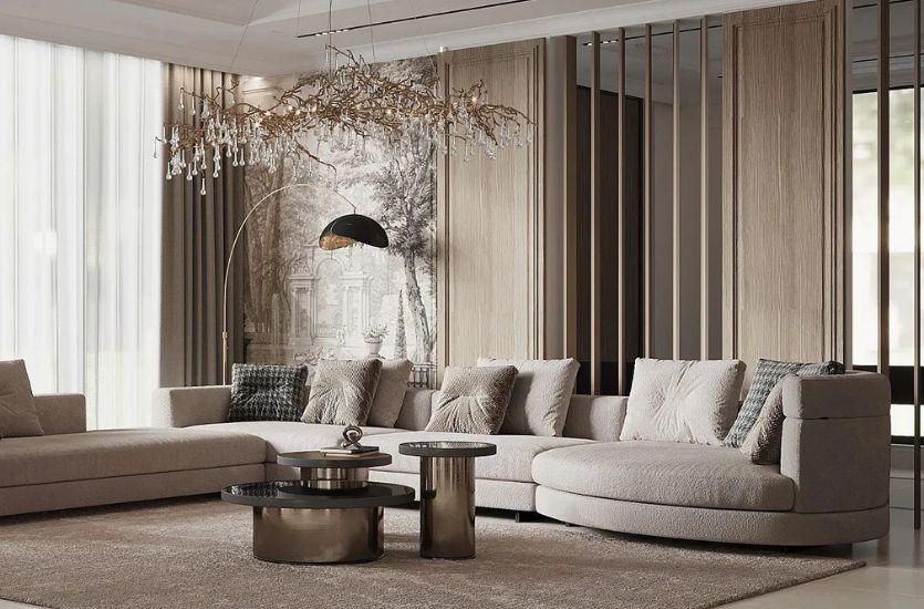 A Grand Neoclassic Living Room with Luxury Touches Inspirations Caffe Latte Home