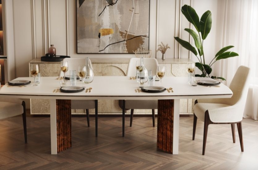 A Neutral Modern Dining Room | By Caffe Latte Home Inspirations Caffe Latte Home