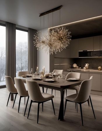  A Sophisticated and Neutral Dining Room by Naira Kotsinian  Inspirations Caffe Latte Home