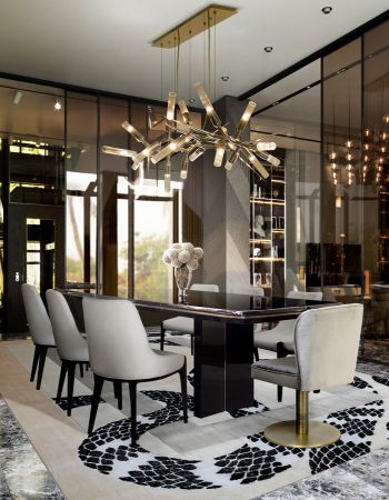  A Striking Luxurious Dining Room With Golden Details  Inspirations Caffe Latte Home