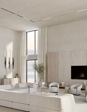  An Outstanding Living Room With All White Tones  Inspirations Caffe Latte Home