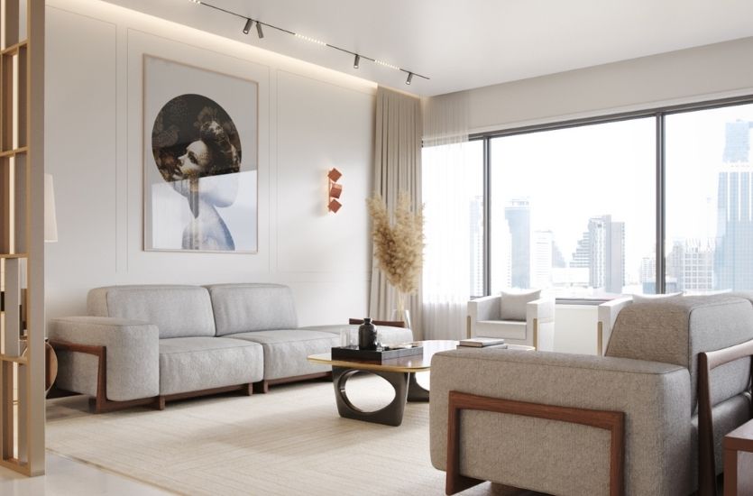 Contemporary Neutral Living Room in New York by PNG Creative Studio Inspirations Caffe Latte Home