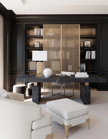  CONTEMPORARY OPULENT HOME OFFICE WITH AN EXQUISITE AMBIANCE  Inspirations Caffe Latte Home