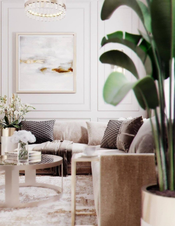  Elegant Harmony: Modern Luxury Meets Subtle Florals in Artis.Interiors' Design  Inspirations Caffe Latte Home