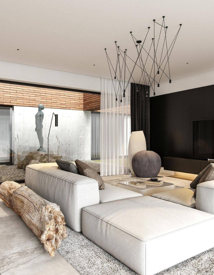  Harmonious Elegance: Neutral Modern Open Living and Dining Room  Inspirations Caffe Latte Home