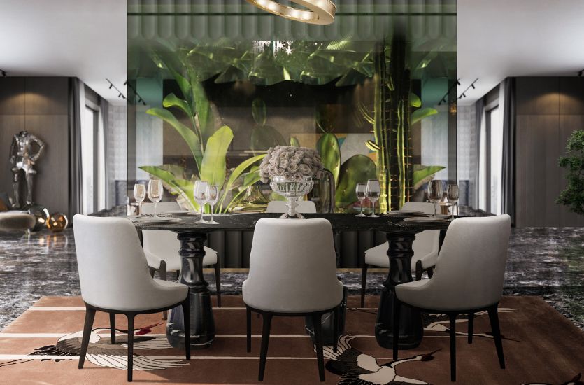 Luxurious Dining Room Inspired By Nature Inspirations Caffe Latte Home