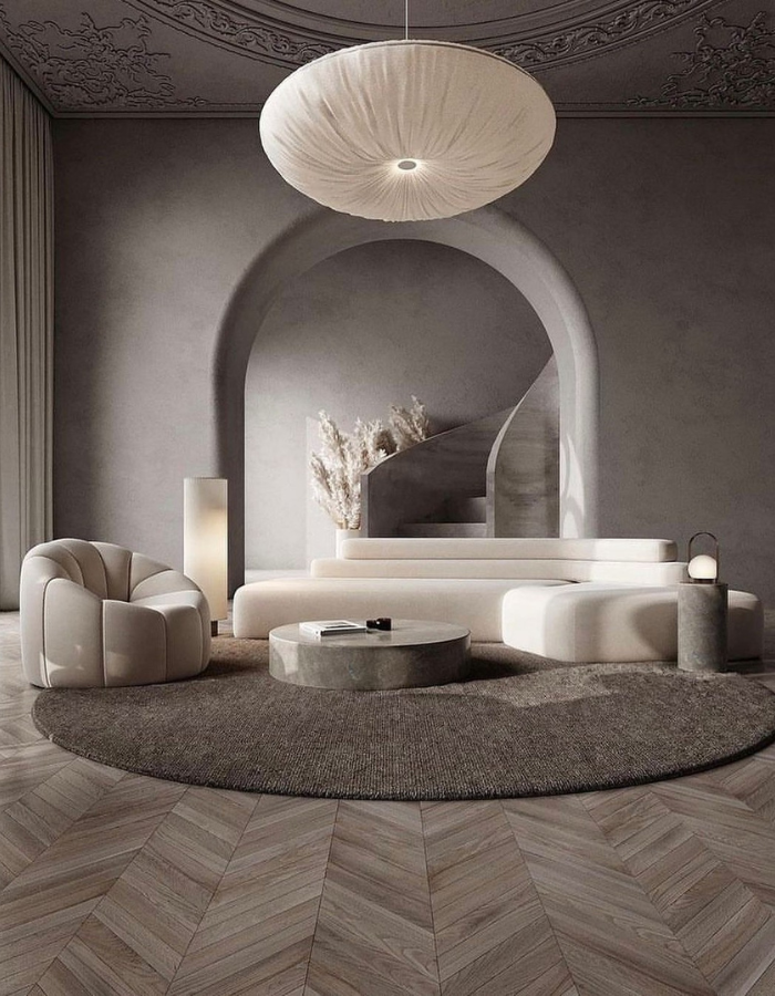  Minimalist Elegance: A Luxurious Living Room by Darya Avisfy  Inspirations Caffe Latte Home