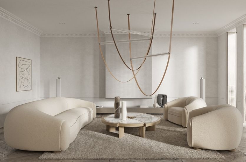 MINIMALIST LIVING ROOM WITH LINEN HUES Inspirations Caffe Latte Home