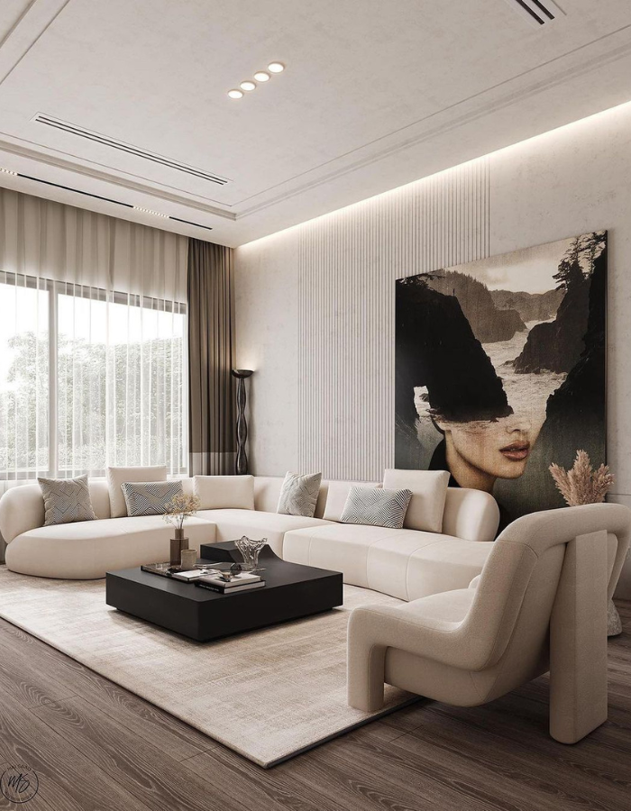  Modern Neutral Living Room Design by Mai Saad  Inspirations Caffe Latte Home