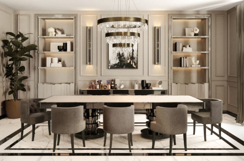MODERN WHITE AND BROWN DINING ROOM Inspirations Caffe Latte Home