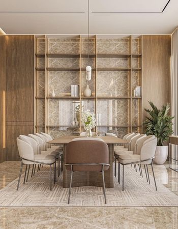 Neutral Dining Room With Modern Contemporary Aesthetic By Prolite Design  Inspirations Caffe Latte Home