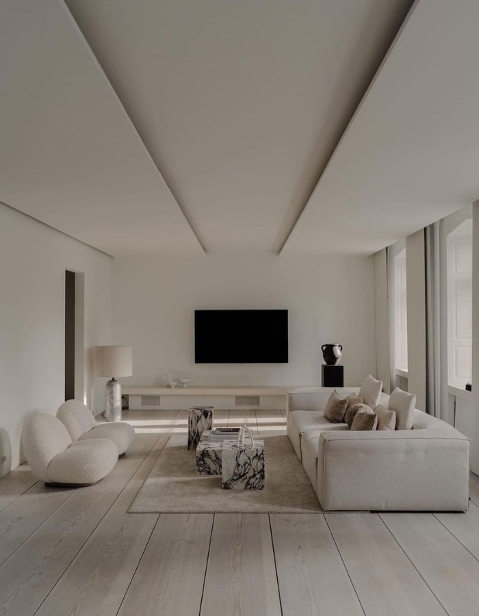  Serenity in Simplicity: Minimalist Living Rooms in White  Inspirations Caffe Latte Home