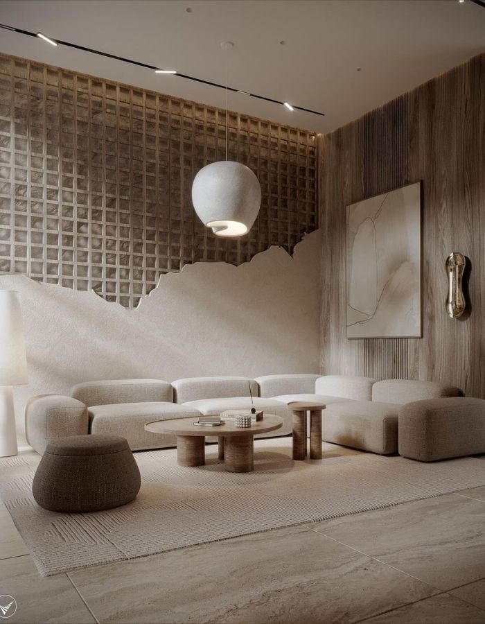  The Neutral Living Room Retreat by Mohamed Elhussieni  Inspirations Caffe Latte Home