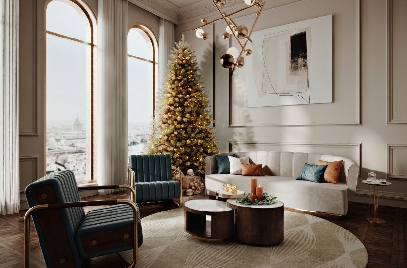 THE PERFECT MODERN LIVING ROOM FOR YOUR CHRISTMAS HOLIDAYS Inspirations Caffe Latte Home