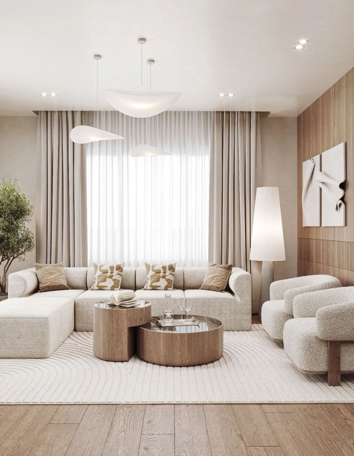  The Timeless Elegance of a Neutral Living Room by Mohamed Younis  Inspirations Caffe Latte Home