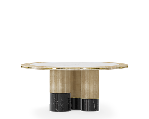 Anjelica Round dining table Caffe Latte Home
