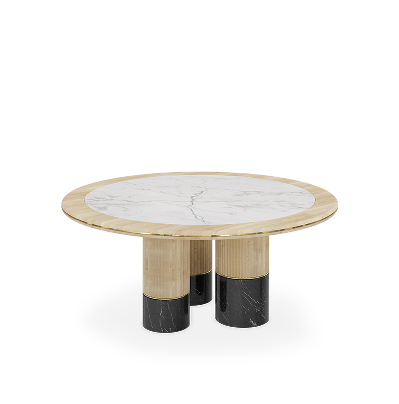 ANJELICA ROUND DINING TABLE Caffe Latte Home