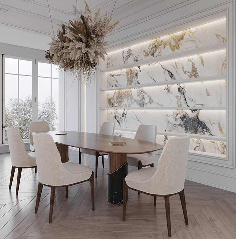 BREVE II OVAL DINING TABLE Caffe Latte Home