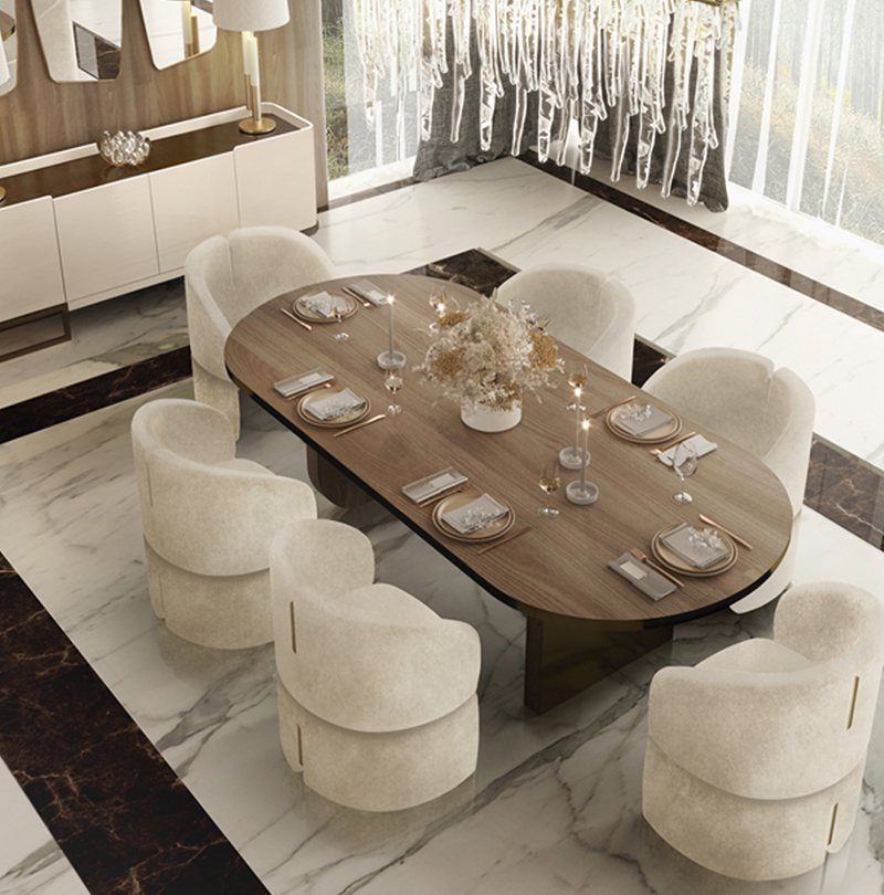 Napoli Oval dining table Caffe Latte Home