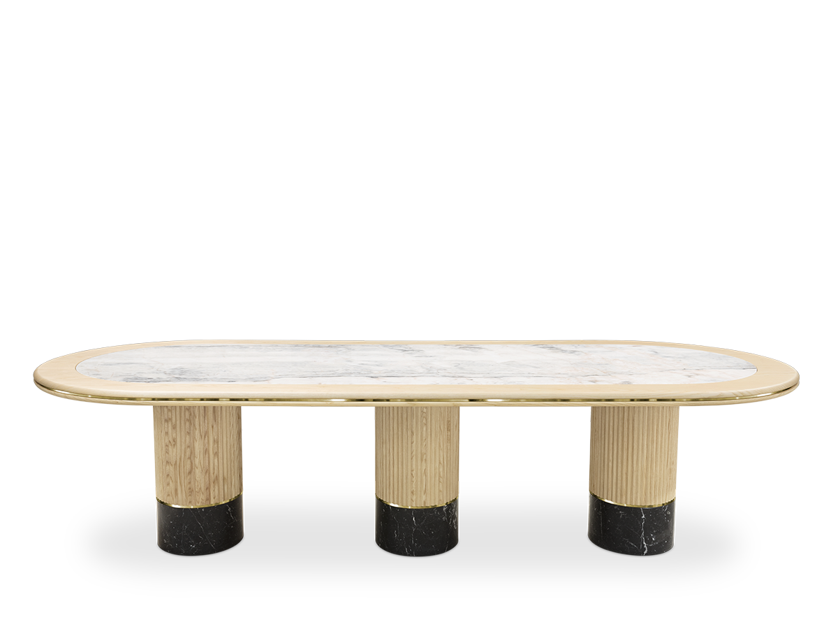 Anjelica Oval dining table Caffe Latte Home