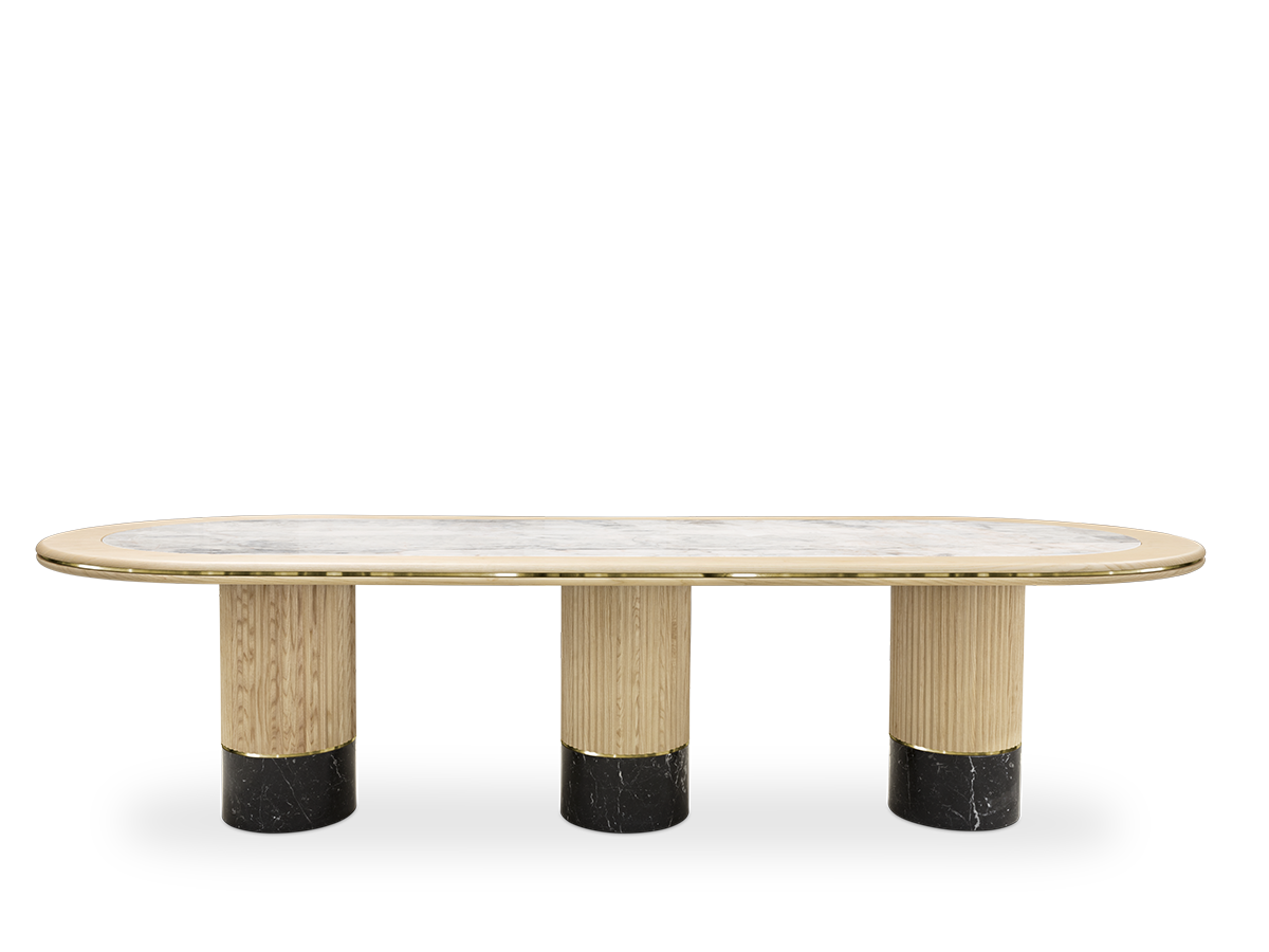 Anjelica Oval dining table Caffe Latte Home