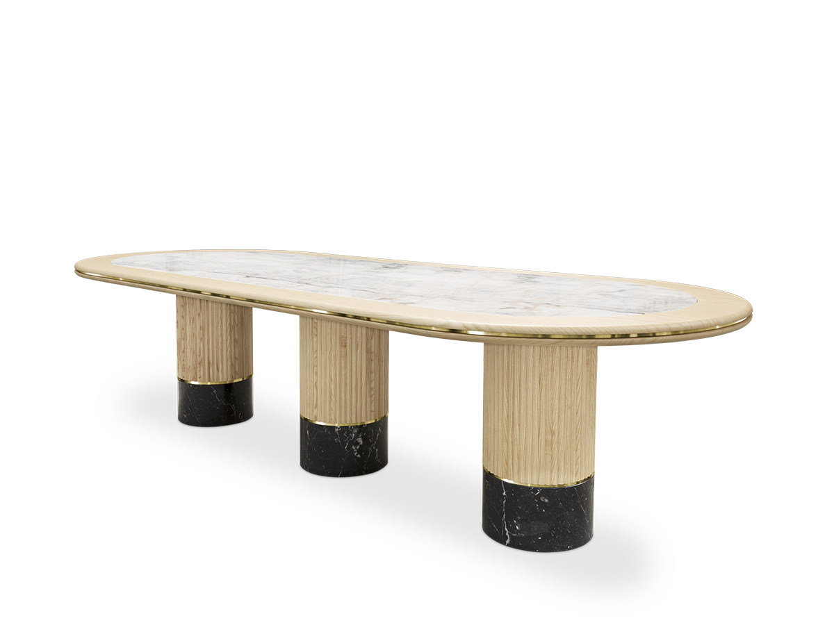 Anjelica Oval dining table Caffe Latte Home