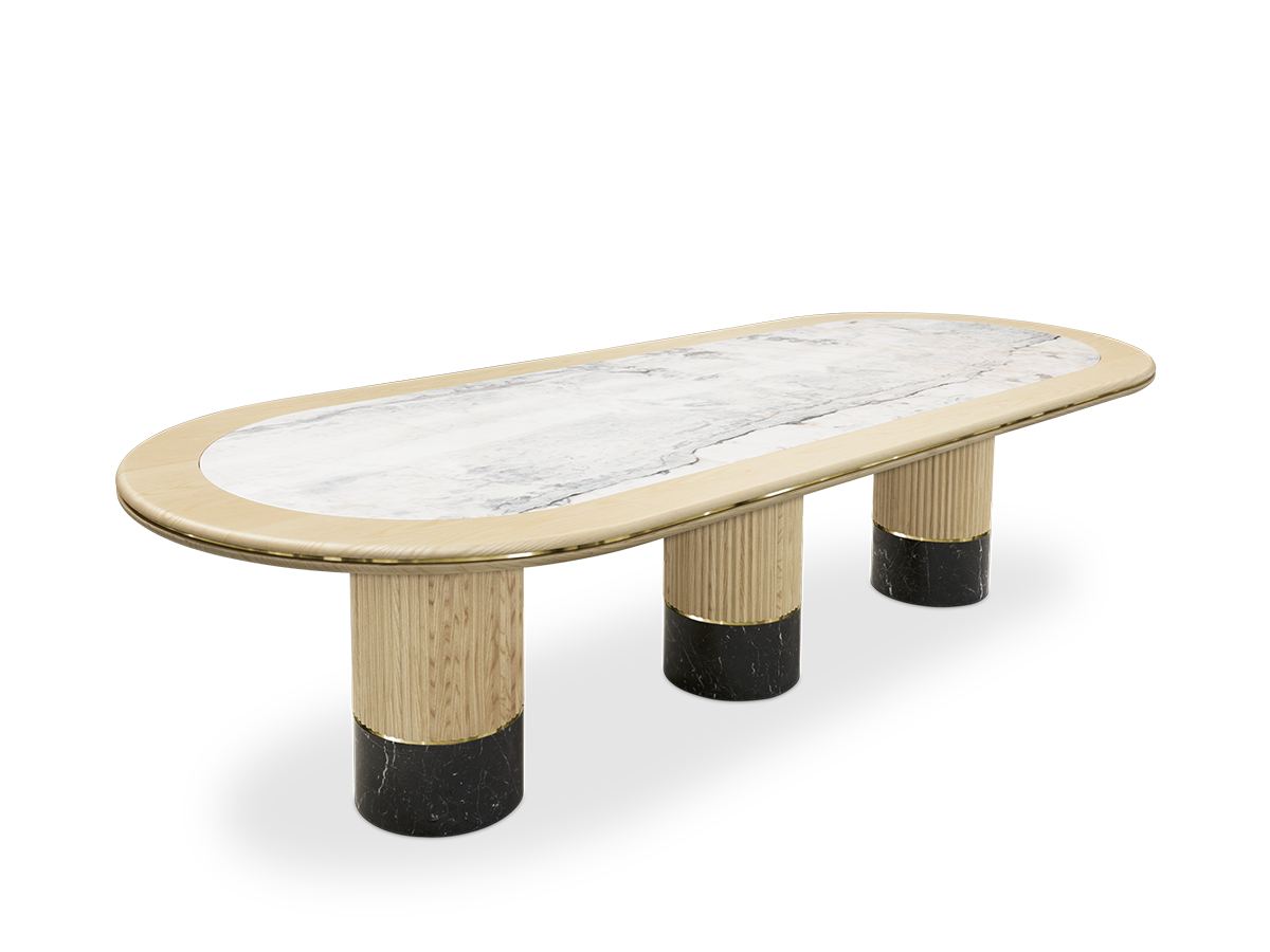 Anjelica Oval dining table Caffe Latte Home