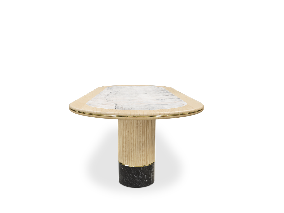 Anjelica Oval dining table Caffe Latte Home