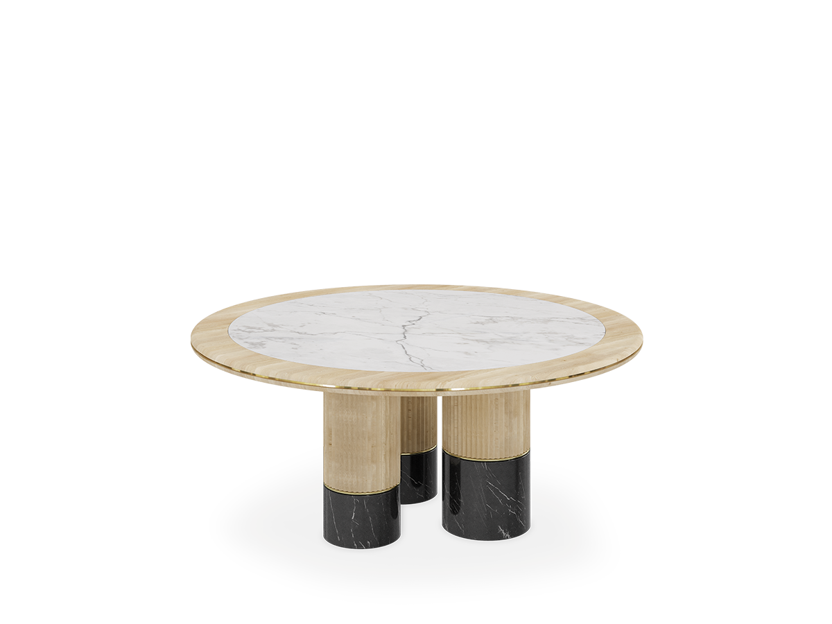 Anjelica Round dining table Caffe Latte Home