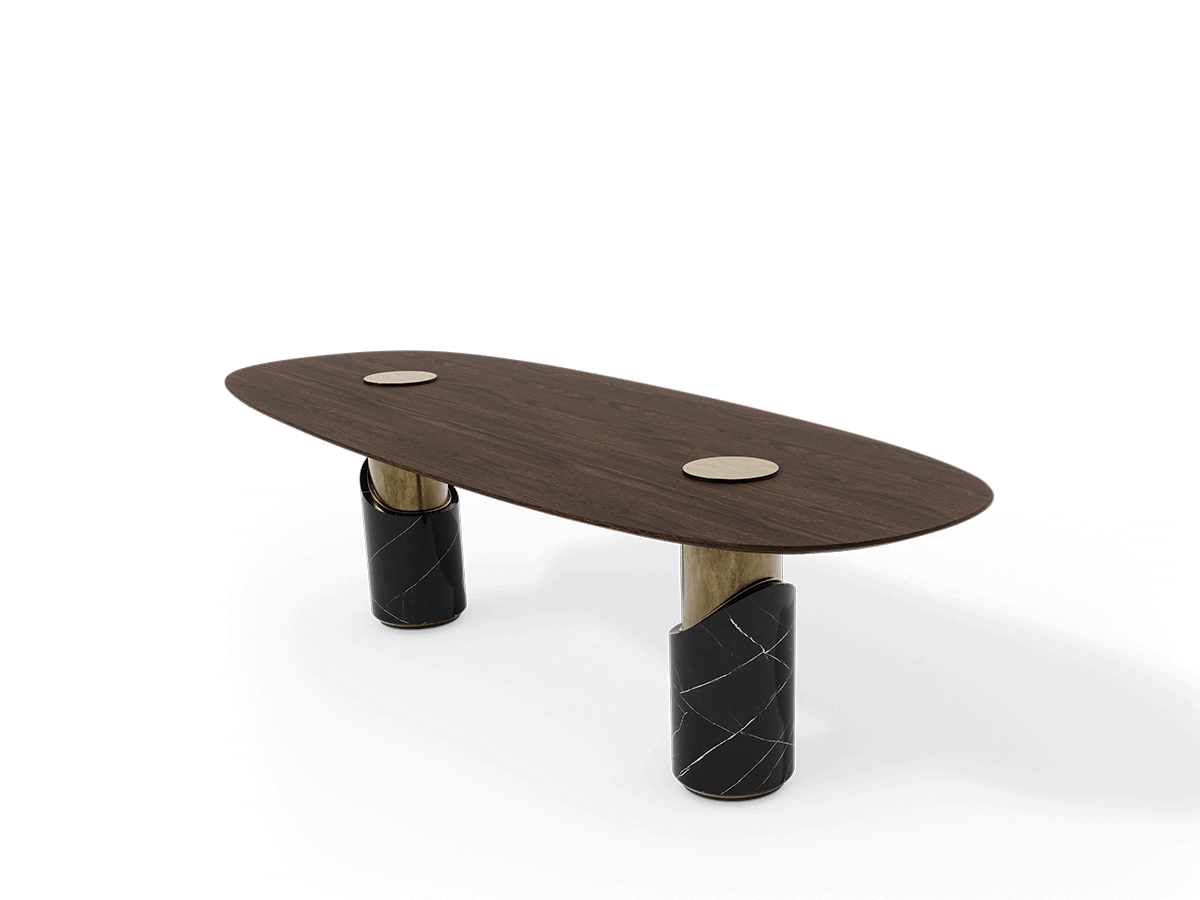 Breve II Oval dining table Caffe Latte Home