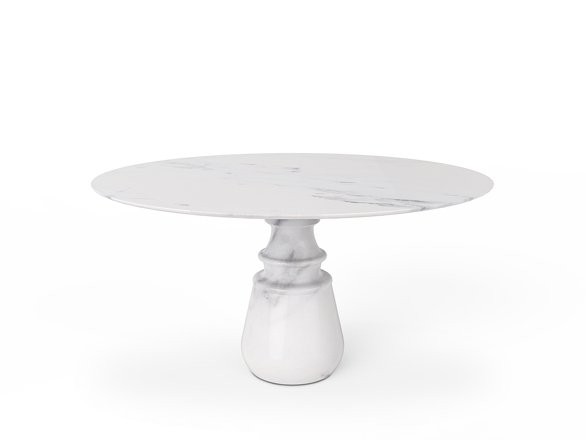 Pietra Round dining table Caffe Latte Home